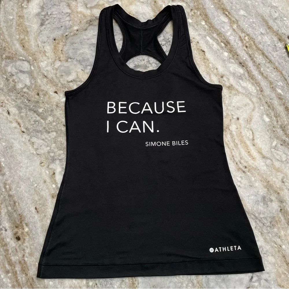 Athleta Spring 2021 Nitro BECAUSE I CAN Simone Biles Tank Top in Black XS